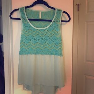 Blue/Green Mesh Tank Top